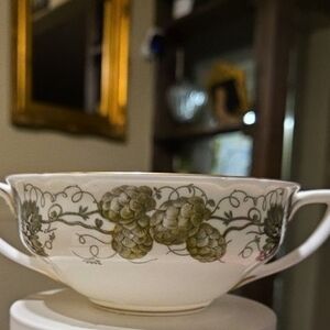 Vintage Floral Porcelain Soup Bowl